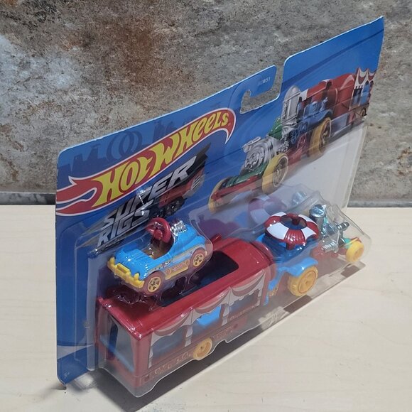 Hot Wheels Super Rigs Car Nival Steamer Large Carnival Themed Truck Hauler Small - Picture 5 of 10